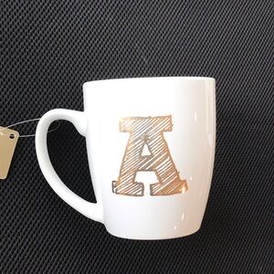 American Atelier Elegant White Mug “A” Monogram